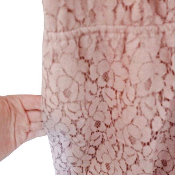 Urban Outfitters Lace Sleeveless Button Front Romper W/ Pockets - Dusty Rose - S - Picture 4 of 7